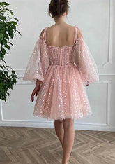 A-line Princess Sweetheart Homecoming Dress with Pleated Sequins - 27Dress